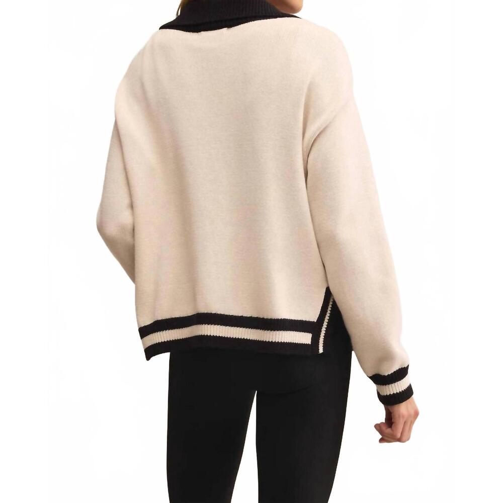 NEW Z SUPPLY society half zip sweater in crystal - Picture 3 of 4